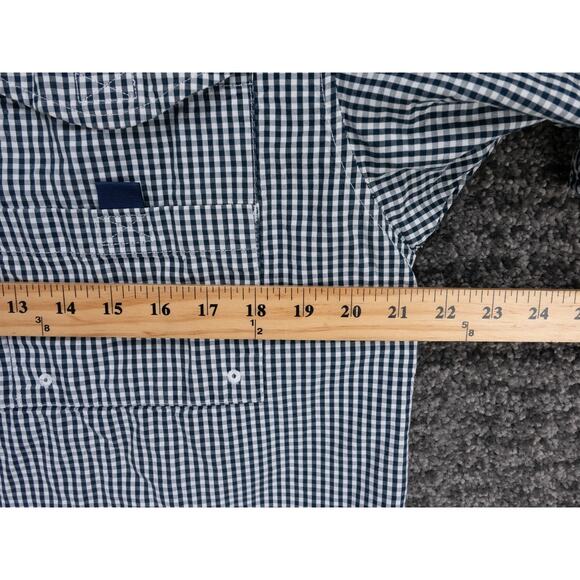 Columbia PFG Shirt Mens Small Black White Gingham Super Bonehead Short Sleeve - Picture 7 of 14